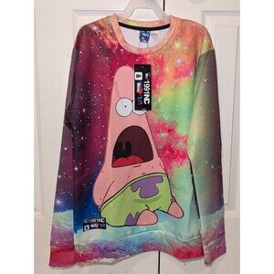 Patrick Star Galaxy Sweatshirt Spongebob, Mr. 1991 inc & Miss Go, Large NWT